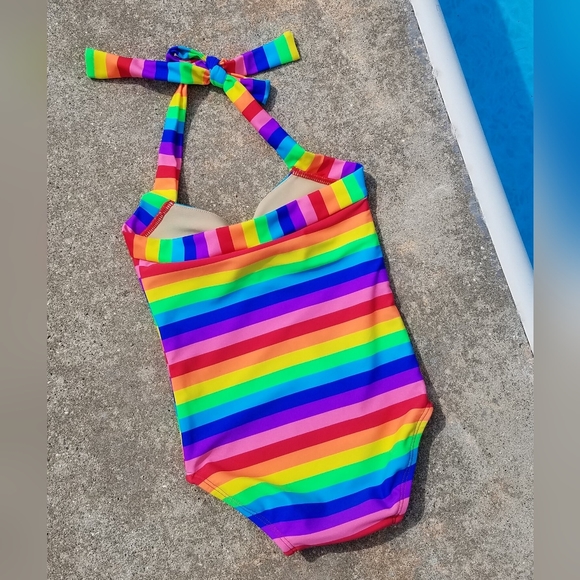 Baby Rainbow stripe one piece swimsuit - Picture 4 of 4